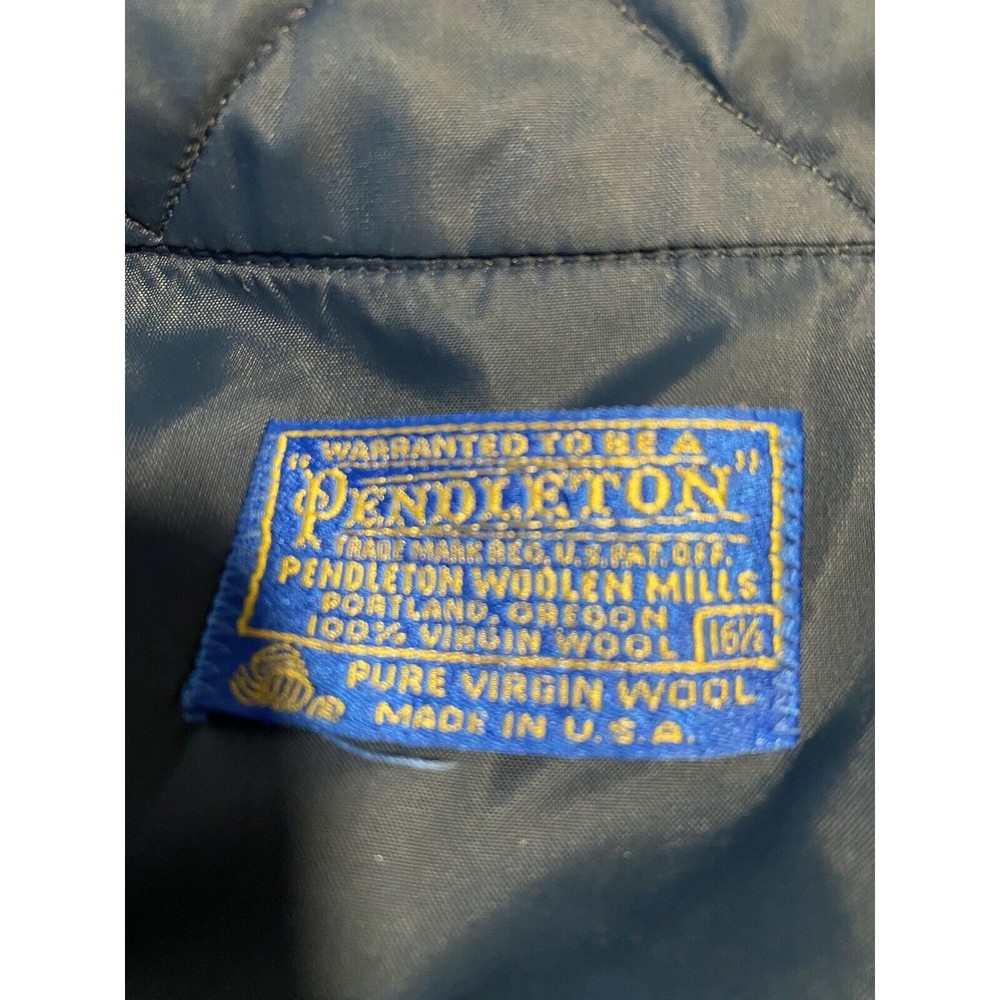 Pendleton Men’s 100% Virgin Wool Blue Flannel Button Down Size 16 1/2 - Picture 3 of 3